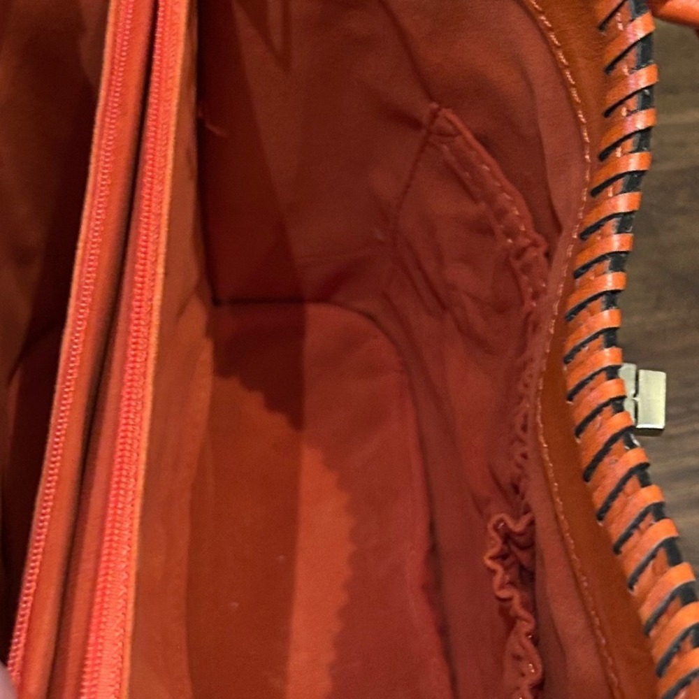 Patricia Nash Orange Tooled Leather Satchel - Picture 8 of 10